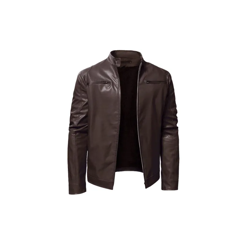 Casual Basics Artificial Leather Jacket-4