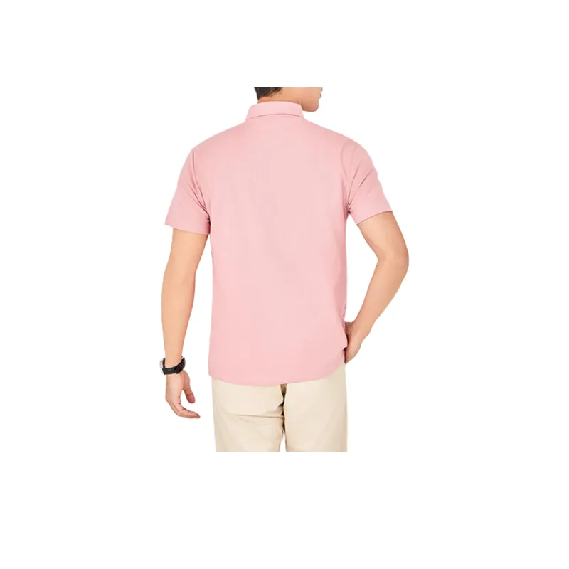 Short sleeved Embroidered Cotton Lapel T shirt-11