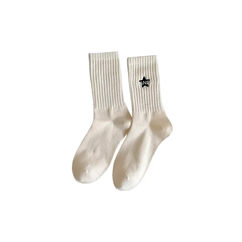 Sporty Simple Polyester Cotton Mid Calf Sock-0