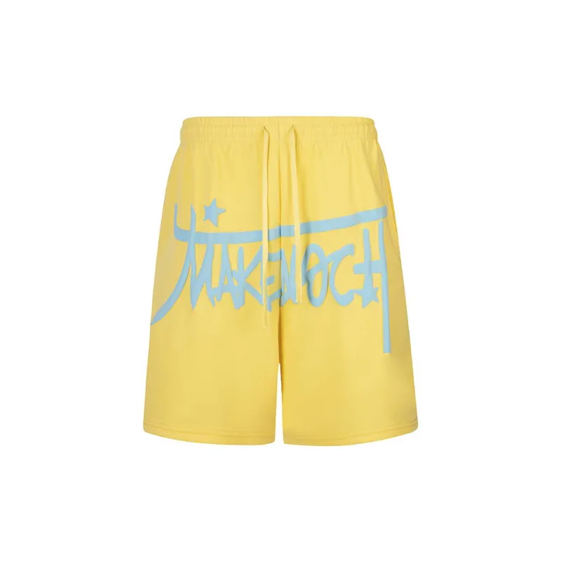 Loose Casual Versatile Letter Print Sports Shorts-4