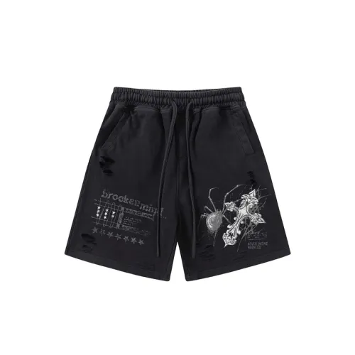 Trendy Spider Print Drawstring Shorts