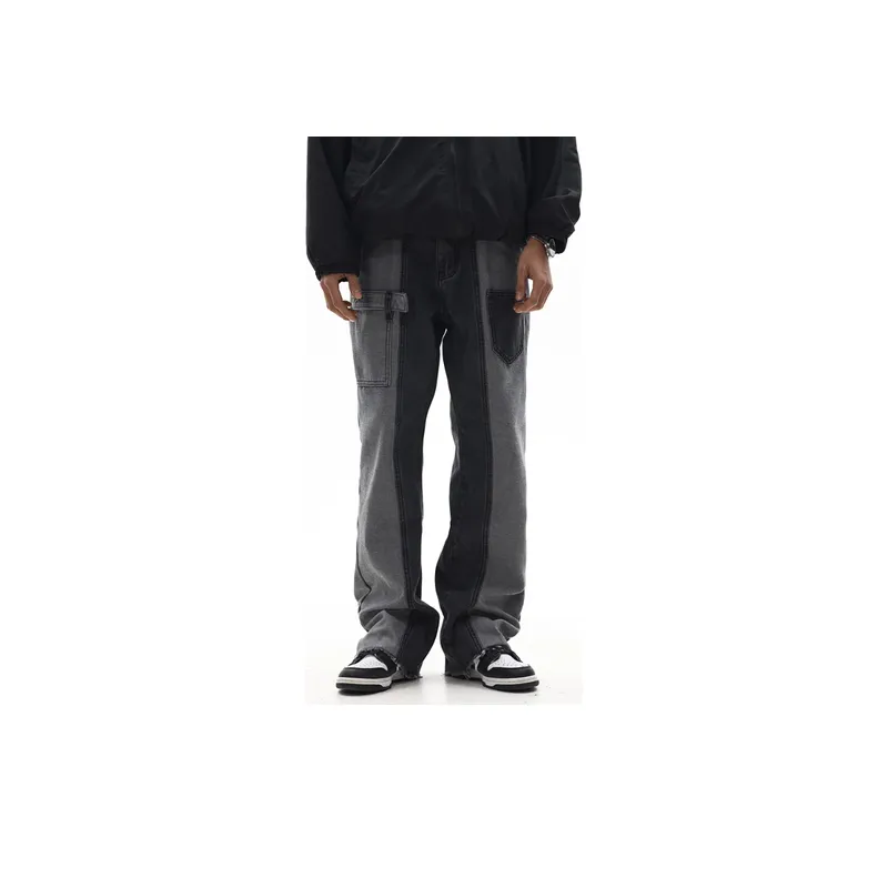 Trendy Straight Punk Patchwork Jeans-2