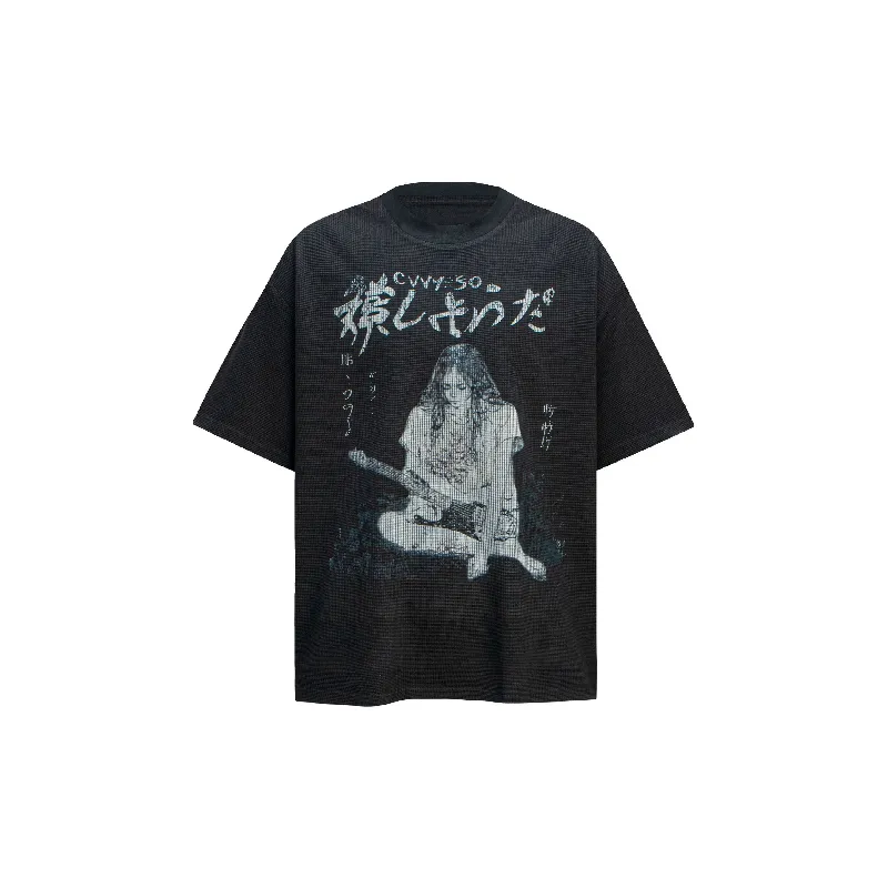 Casual Loose Combed Cotton T Shirt-0