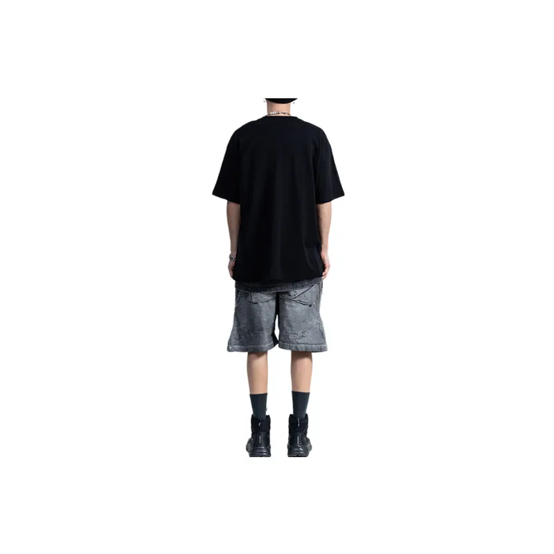 Retro Dark Style Loose Print T Shirt-3
