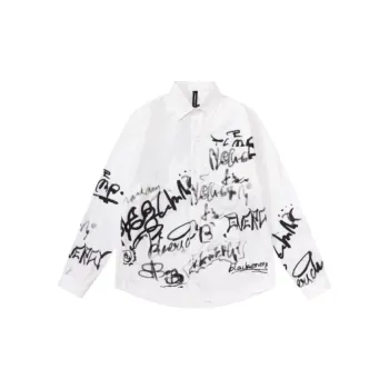 Hip Hop Letter Long Sleeve Casual Shirt