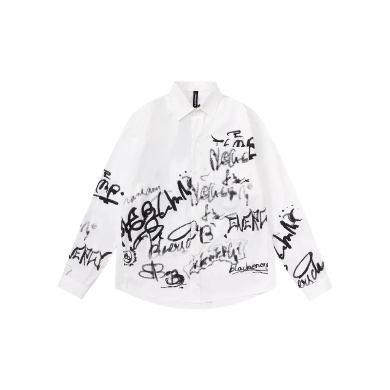 Hip Hop Letter Long Sleeve Casual Shirt-3
