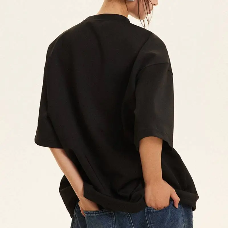Basics Patchwork 100% Cotton T Shirt Women-7
