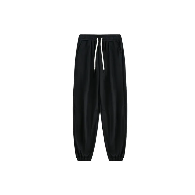 Solid Color Fleece lined Casual Pants-0