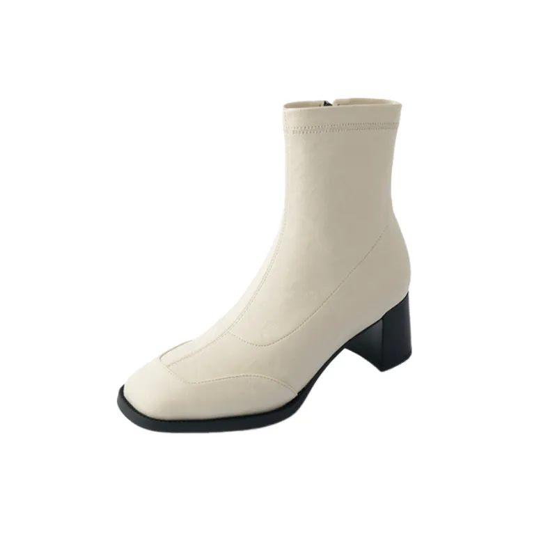 Fashionable Plain Ankle Boots-3