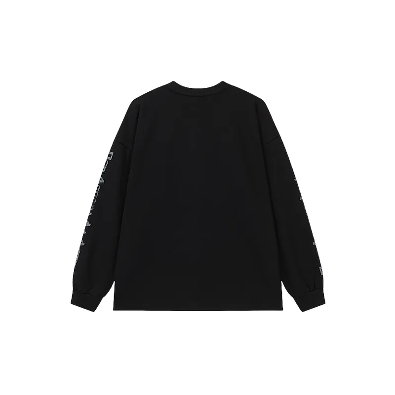 Simple Print Loose Sweatshirt-5