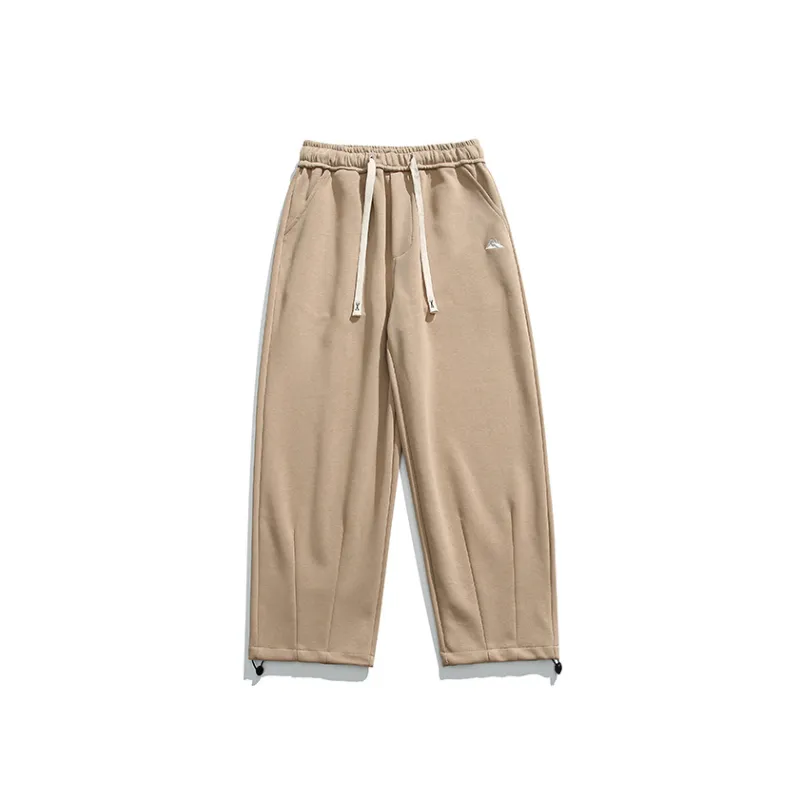 Solid Color Basic Embroidered Casual Pants-6
