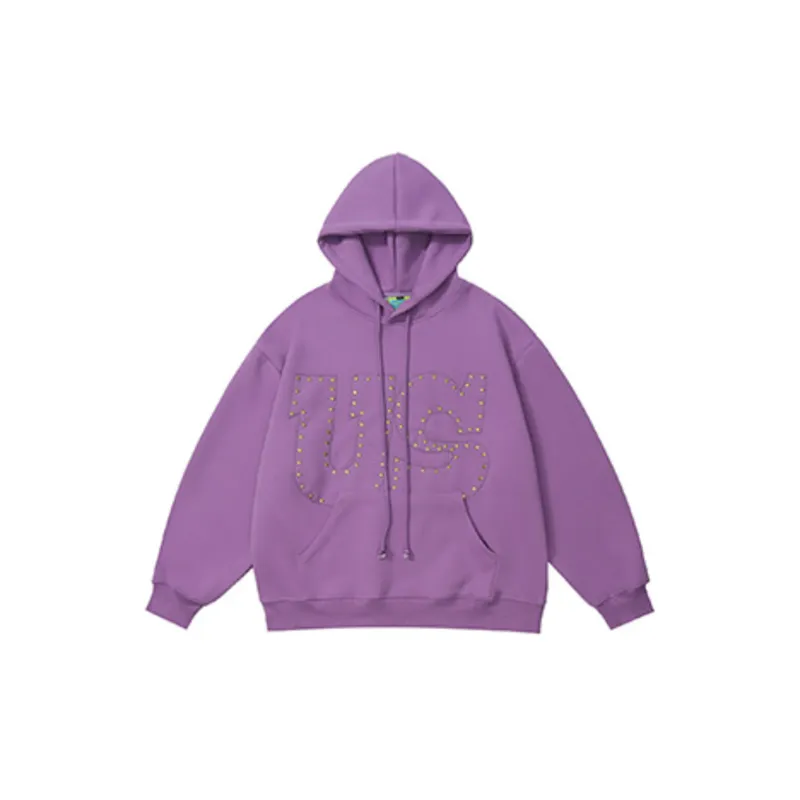 Street Rivet Letter Design Hoodie-0