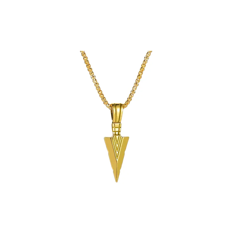 Retro Triangle Spearhead Necklace-0