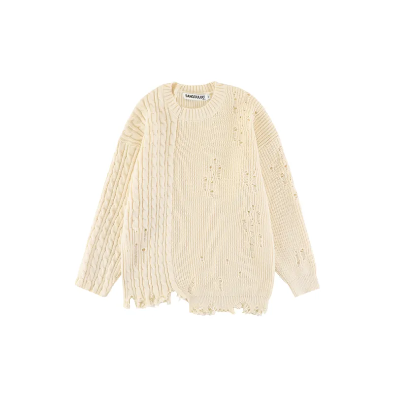 Plain Loose Cotton Sweater-0