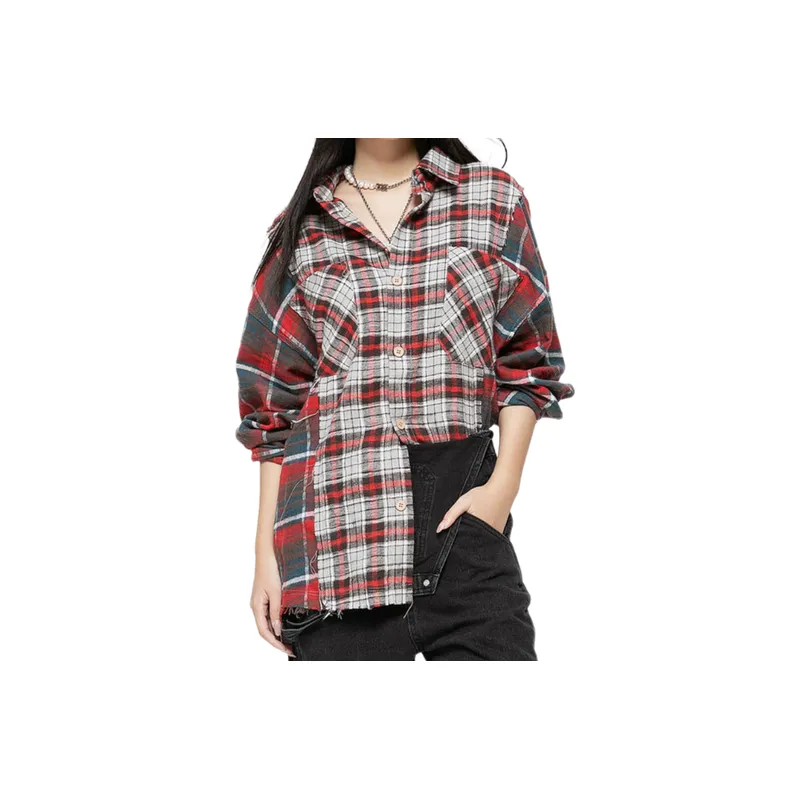 Retro Plaid Long Sleeved Shirt-2