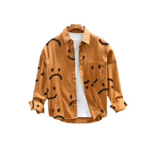 Loose Casual Shirt with Smiley Print