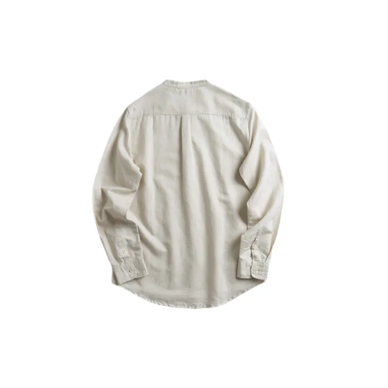 Retro Simple Linen Blend Fabric Shirt-2