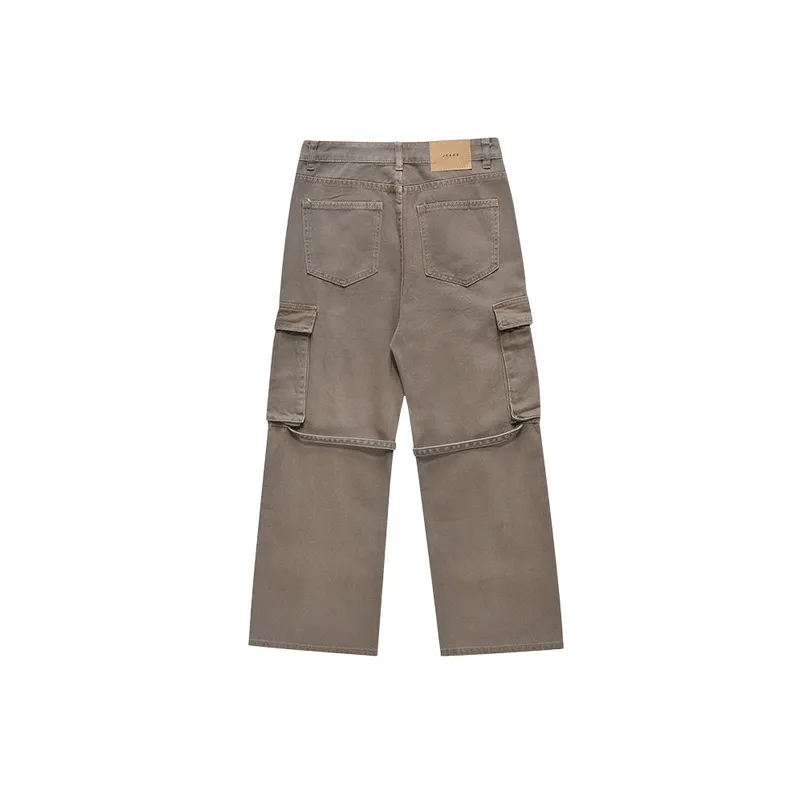 Loose Retro Denim Cargo Pants-1