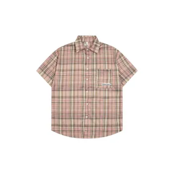 Retro Contrast Color Plaid T Shirt