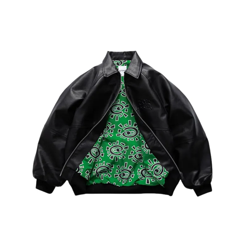 Retro Loose PU Leather Jacket-1