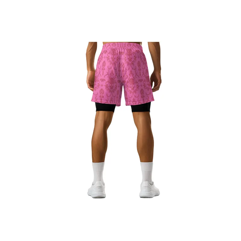 Fake Two Piece Double Layer Training Shorts-2