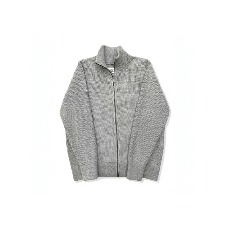 Fashionable Zipper Cotton Blended Fabric Sweater-3