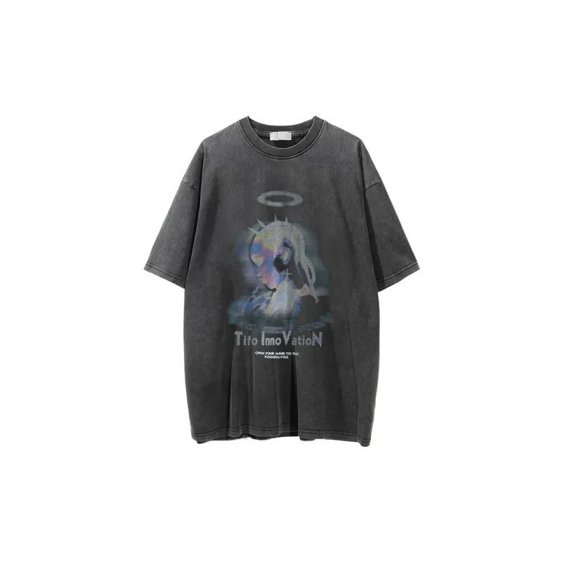 Simple Basics Cotton Blended Fabric T Shirt-0