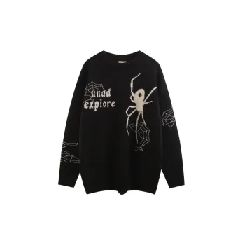 New Season Trendy Design Spider Print Sweater