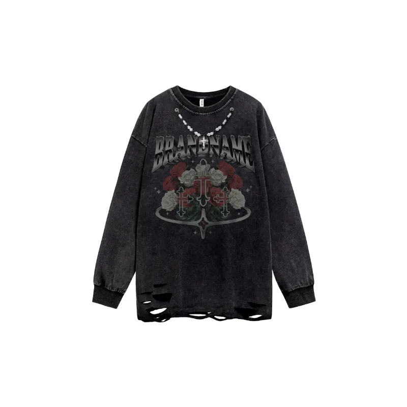 Casual Retro Straight Leg Sweatshirt-0