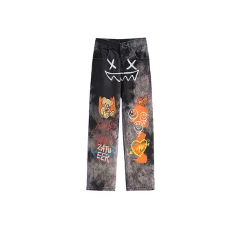 Trendy Hip Hop Graffiti Embroidered Pants