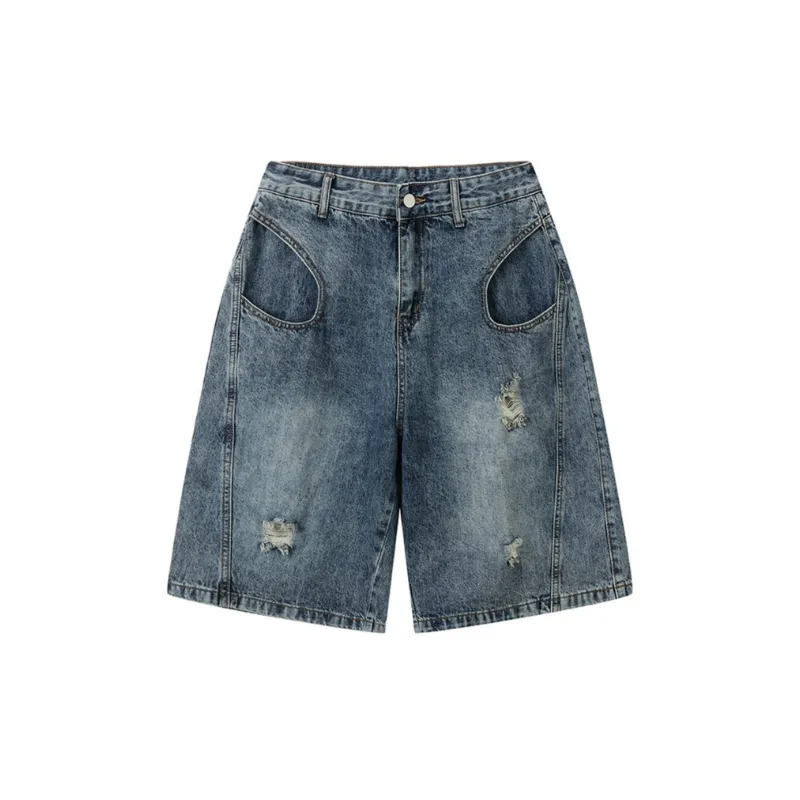 Fashion Loose Denim Shorts-2