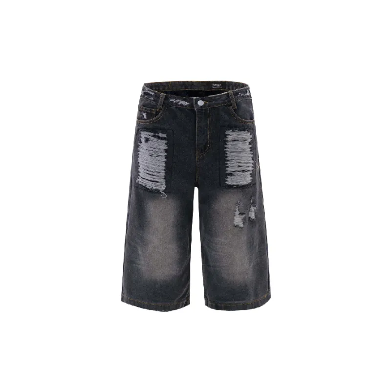 Street Distress Denim Shorts