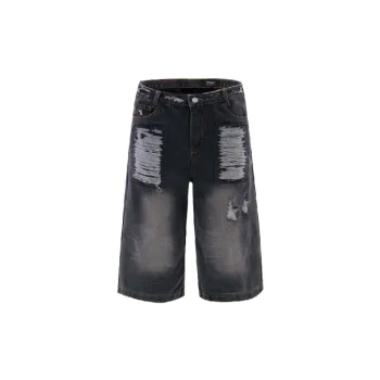 Street Distress Denim Shorts