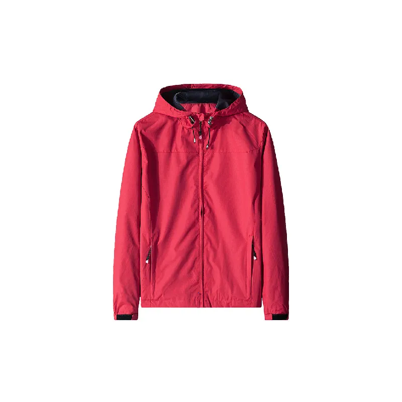 Simple Sporty Blended Synthetic Fabrics Outdoor Jacket-2