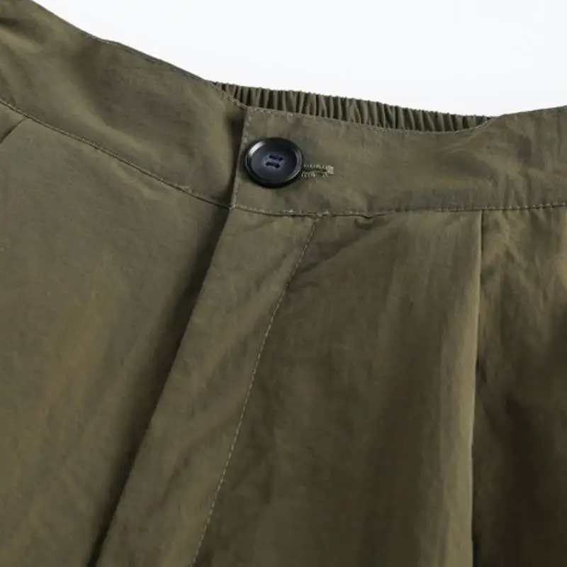 Retro Loose Blended Synthetic Fabrics Baggy Casual Pants-4
