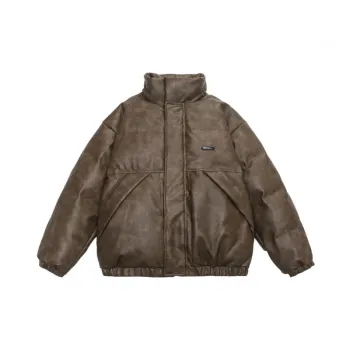 Maillard PU Leather Thickened Casual Cotton padded Coat