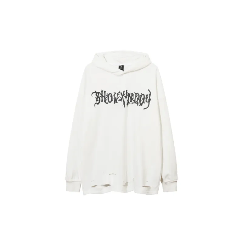 Aged Washed Hragened Skull Print Design Velvet Hoodie-4