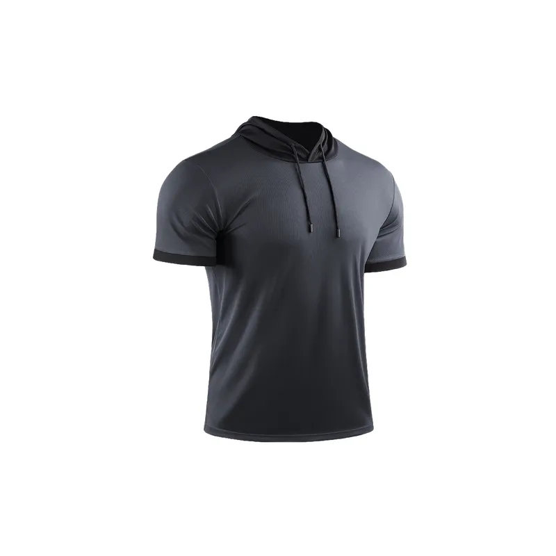 Sporty Short Sleeve Polyester T Shirt-0
