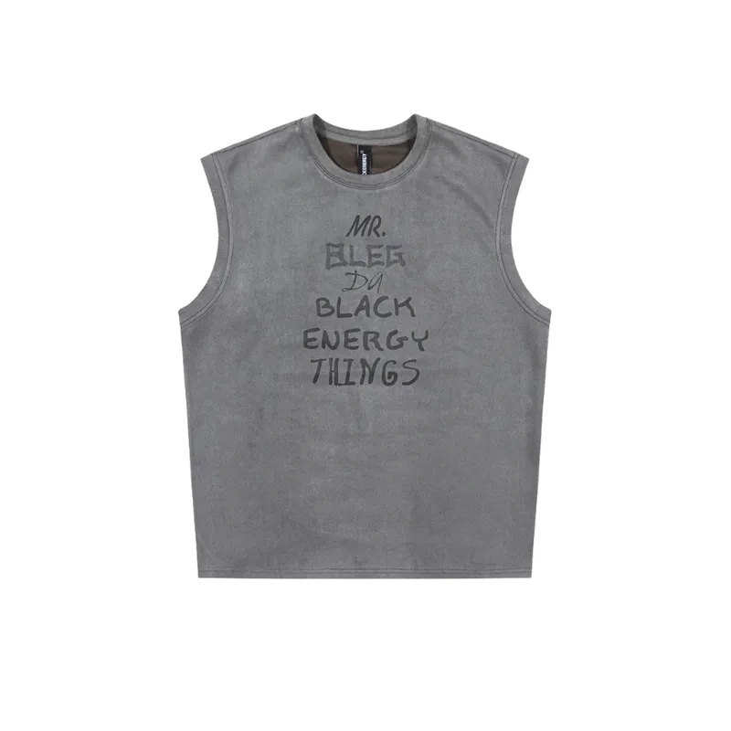 Hand Painted Letters Printed Undershirt-2