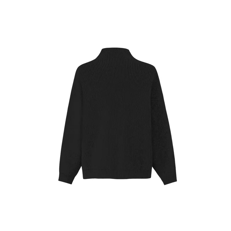 Simple Plain Blended Synthetic Fabrics Sweater-5