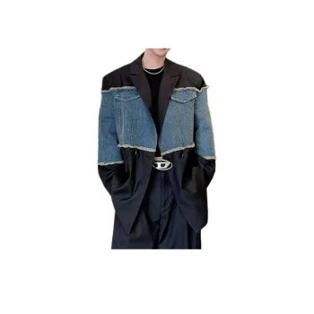 Washed Denim Edge Stitching Jacket