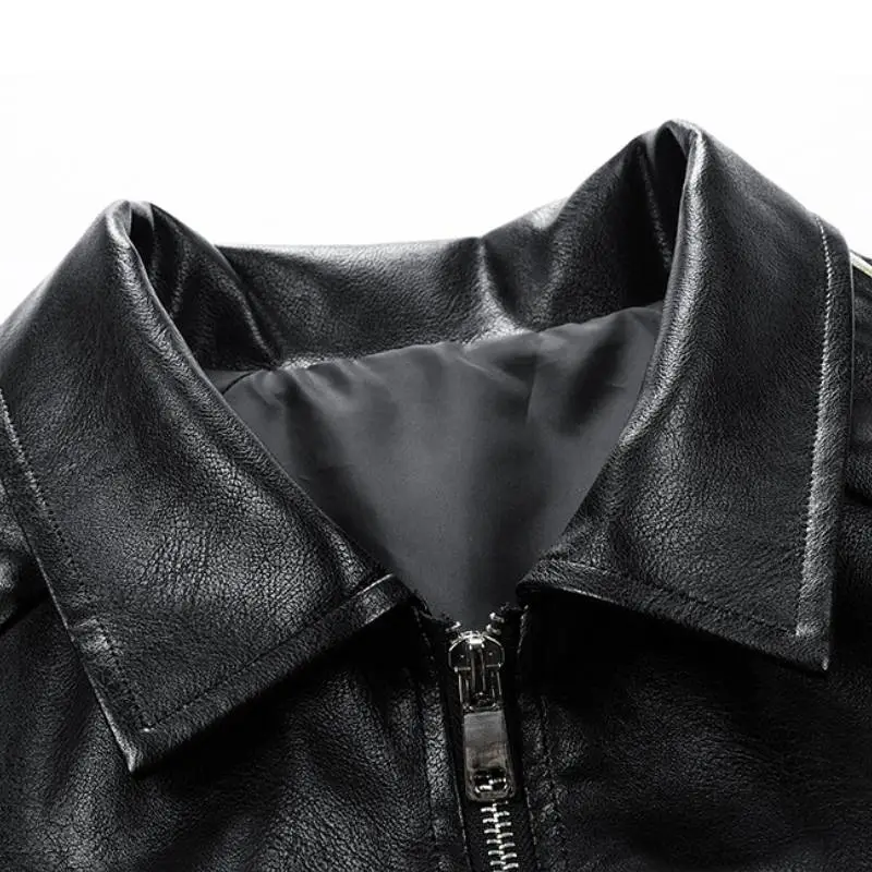Retro Casual PU Leather Jacket-7