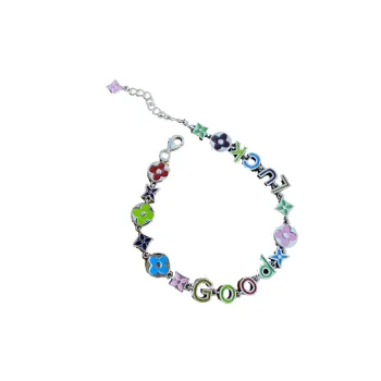 Fashionable Rainbow Letter Bracelet