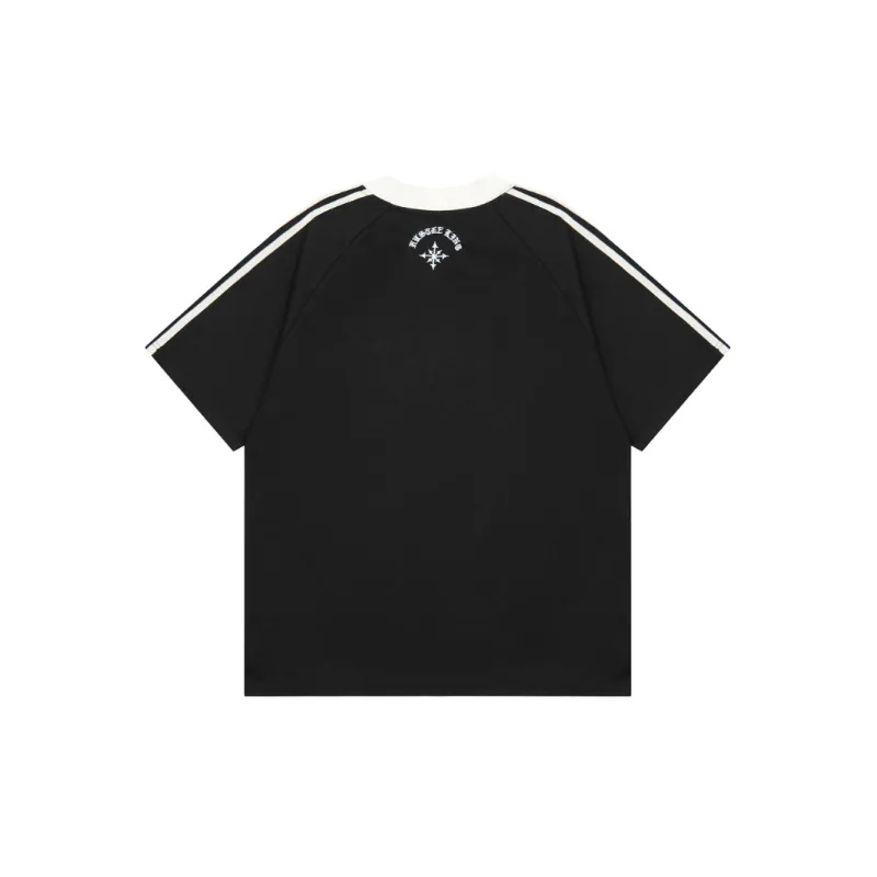 Casual Contrast Color 100% Cotton T Shirt-1