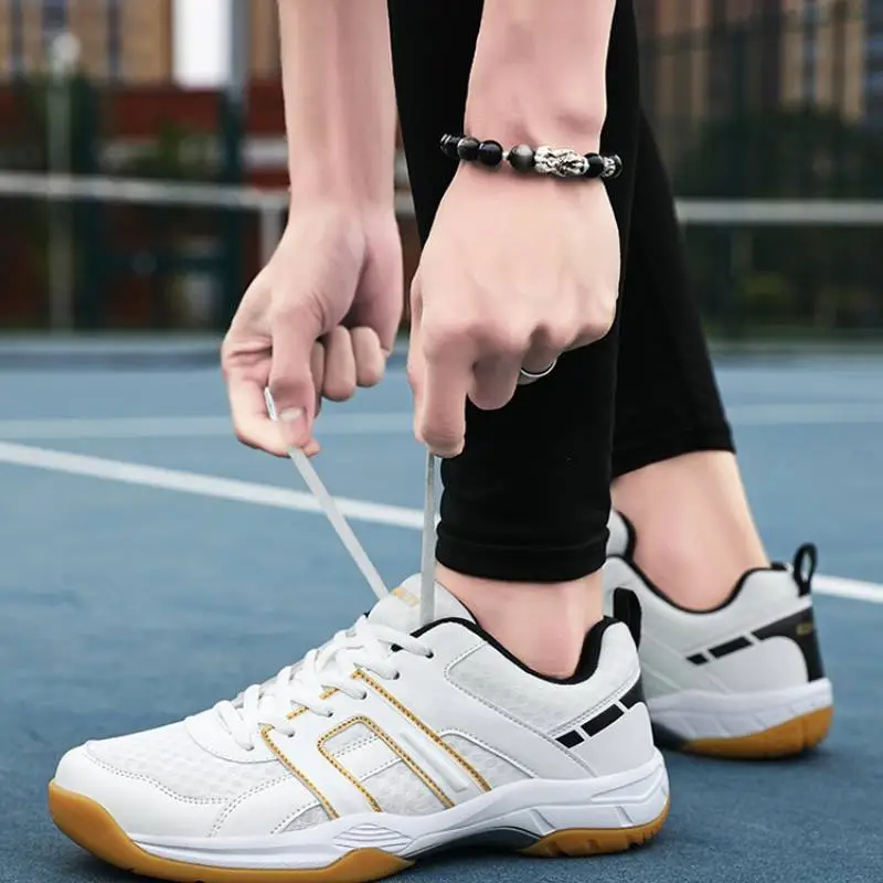 Sporty Striped Badminton Shoes-4