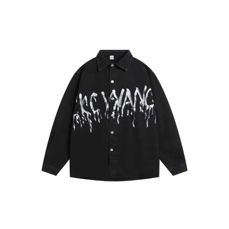 Retro Graffiti Denim Jacket-0