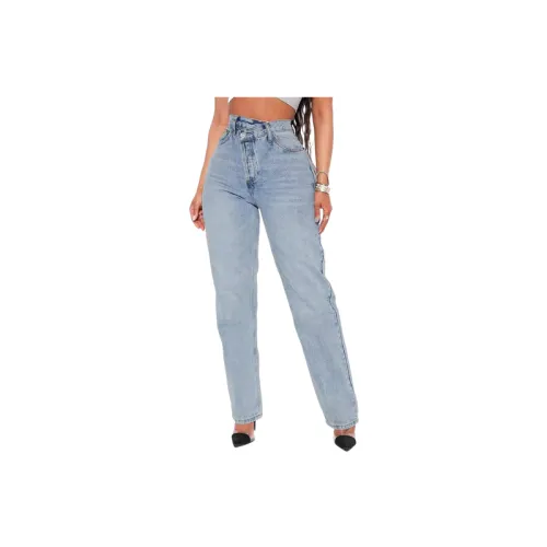 Retro Washed Straight Leg Jeans