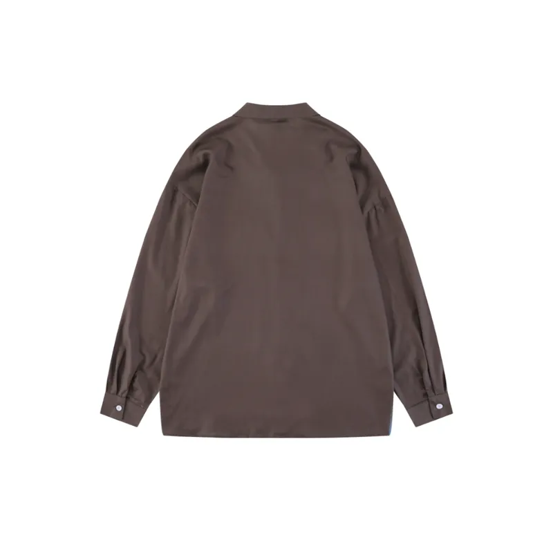 Ins Distinctive Fuzzy Print Long sleeved Shirt-5