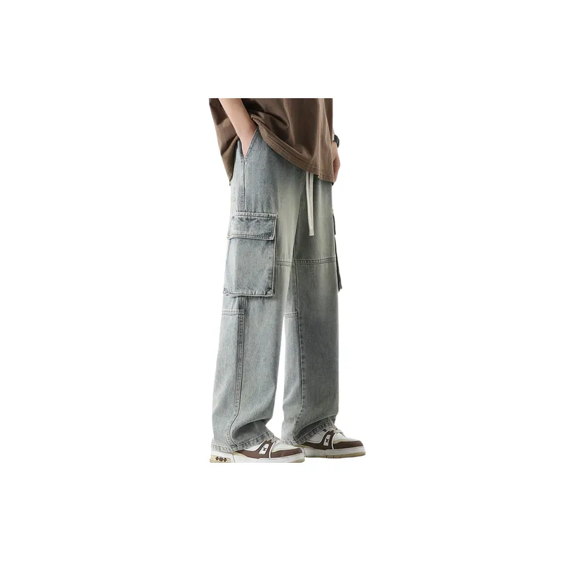 Funky Loose Denim Cargo Pants-6