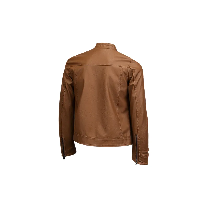 Casual Waterproof PU Leather Jacket-3